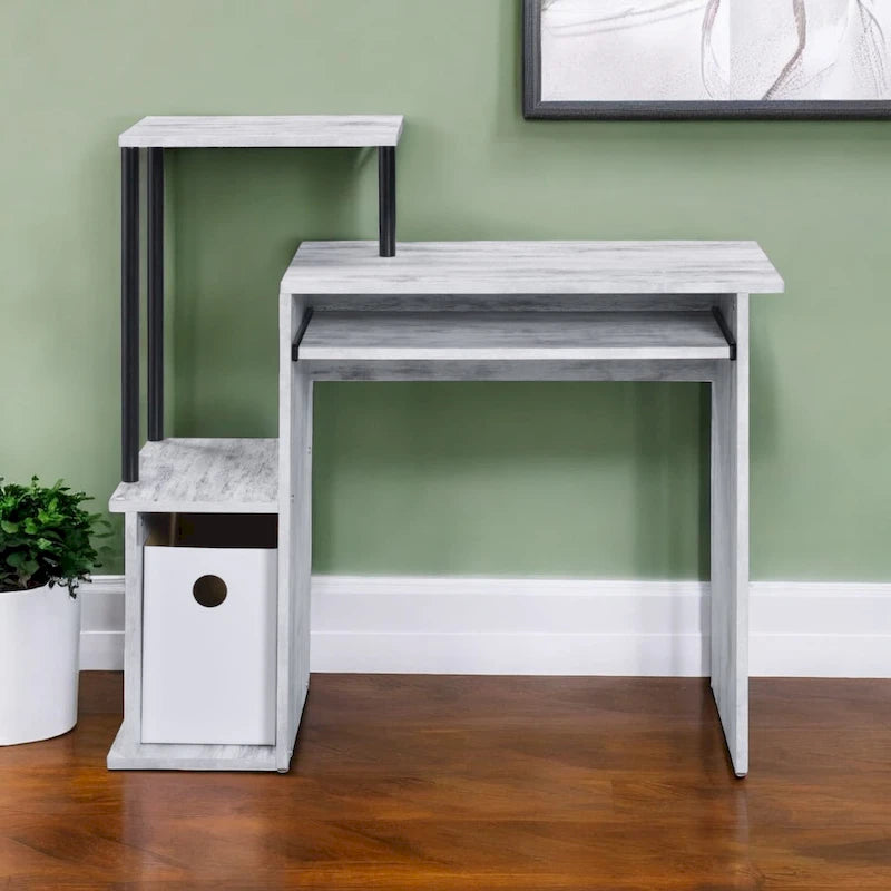 37-Inch Antiqued White Computer Desk