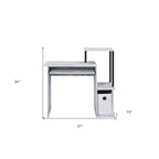 37-Inch Antiqued White Computer Desk