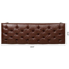 Tufted Upholstered End of Bed Bench with Nailhead Trim and Shelf