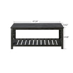 Rustic Wood Coffee Table with Spacious Storage - 47.24 W x 23.62 D x 19.68 H