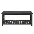 Rustic Wood Coffee Table with Spacious Storage - 47.24 W x 23.62 D x 19.68 H