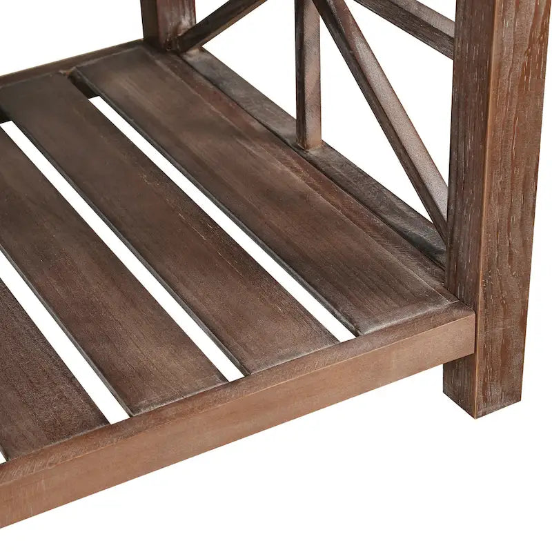 Rustic Wood Coffee Table with Spacious Storage - 47.24 W x 23.62 D x 19.68 H