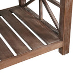 Rustic Wood Coffee Table with Spacious Storage - 47.24 W x 23.62 D x 19.68 H
