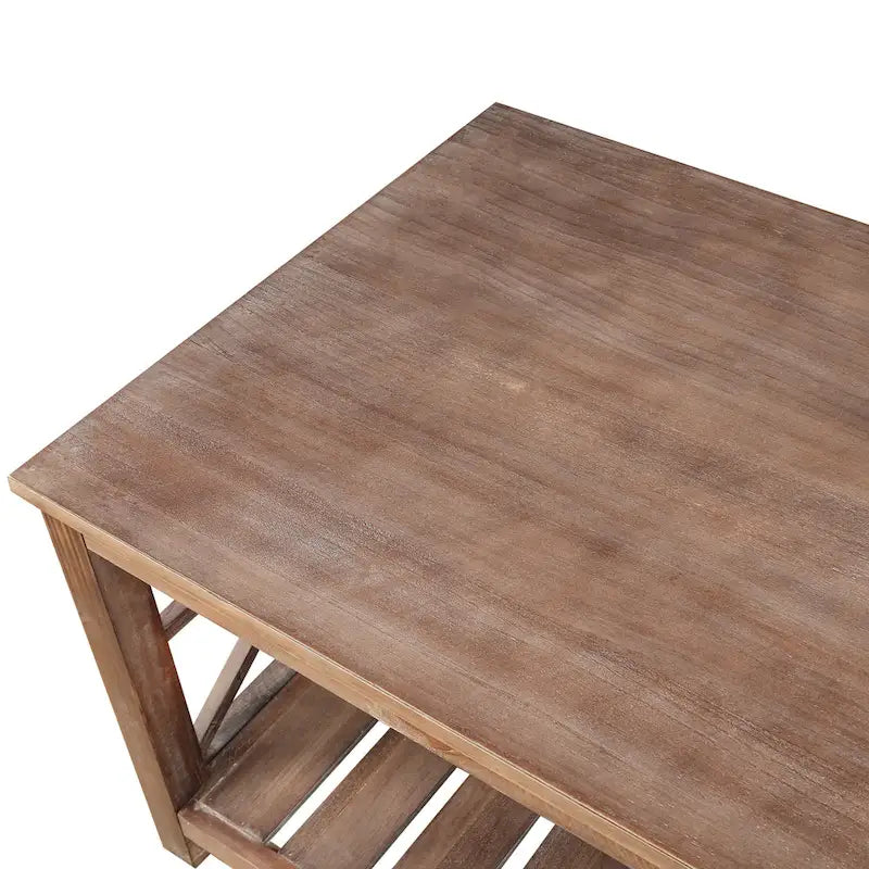 Rustic Wood Coffee Table with Spacious Storage - 47.24 W x 23.62 D x 19.68 H