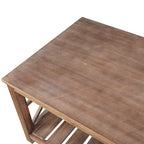 Rustic Wood Coffee Table with Spacious Storage - 47.24 W x 23.62 D x 19.68 H