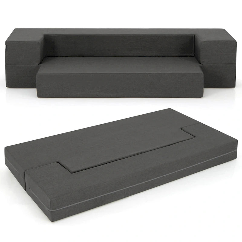 8-Inch Folding Sofa Bed with High-Density Foam & Washable Cover