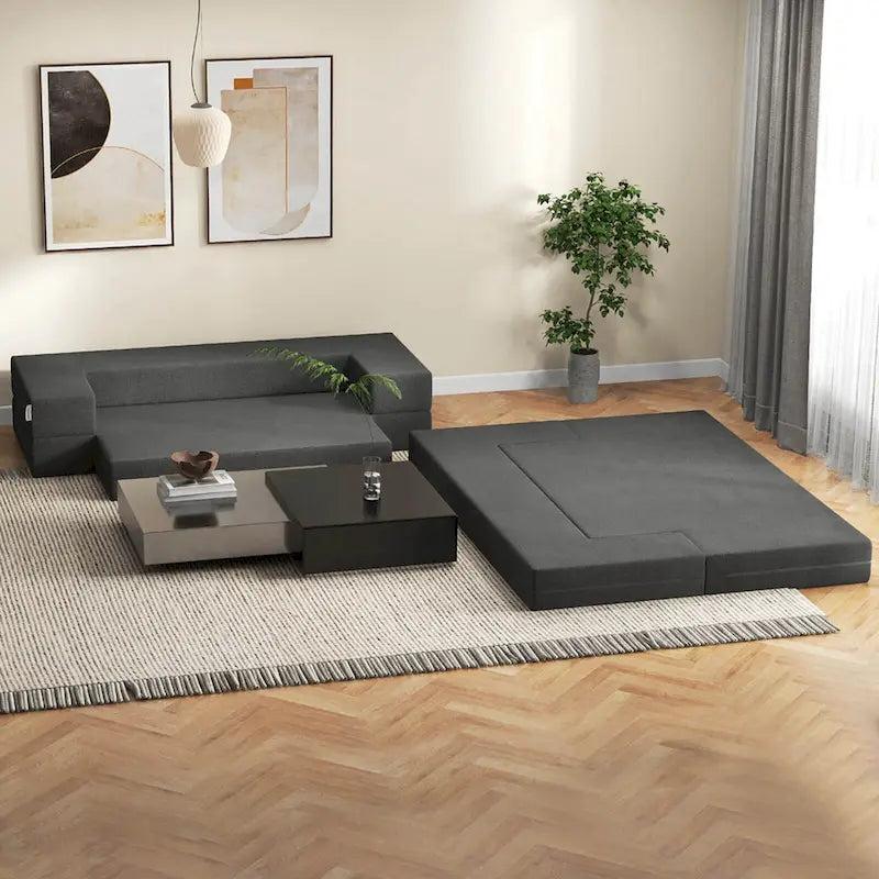 8-Inch Folding Sofa Bed with High-Density Foam & Washable Cover