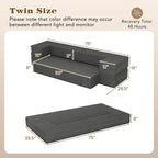 8-Inch Folding Sofa Bed with High-Density Foam & Washable Cover