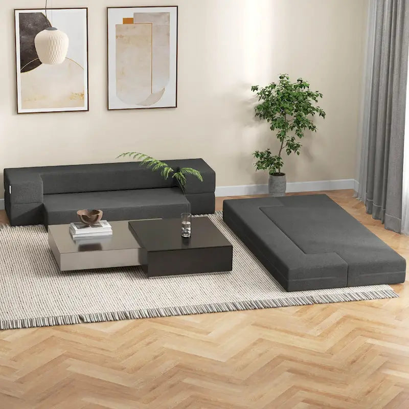 8-Inch Folding Sofa Bed with High-Density Foam & Washable Cover