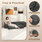 8-Inch Folding Sofa Bed with High-Density Foam & Washable Cover