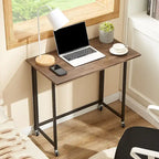 Secretária de computador dobrável e móvel, 31.5", mesa de escrita com rodas sem montagem, mesa para portátil dobrável e economizadora de espaço para escritório em casa