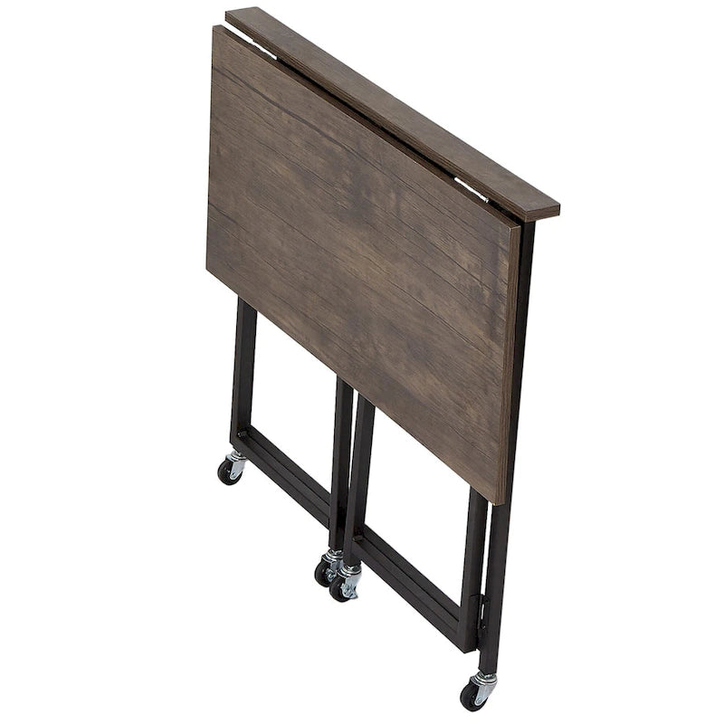 Secretária de computador dobrável e móvel, 31.5", mesa de escrita com rodas sem montagem, mesa para portátil dobrável e economizadora de espaço para escritório em casa
