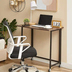 Secretária de computador dobrável e móvel, 31.5", mesa de escrita com rodas sem montagem, mesa para portátil dobrável e economizadora de espaço para escritório em casa