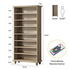 9-Tier Narrow Tall Shoe Storage Cabinet with LED Lighting