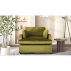 Green Modern 37" Accent Chair with Armrest Cushions for Living Room