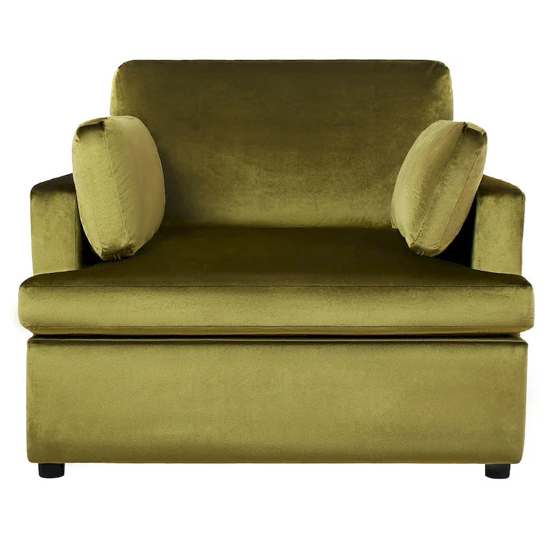 Green Modern 37" Accent Chair with Armrest Cushions for Living Room