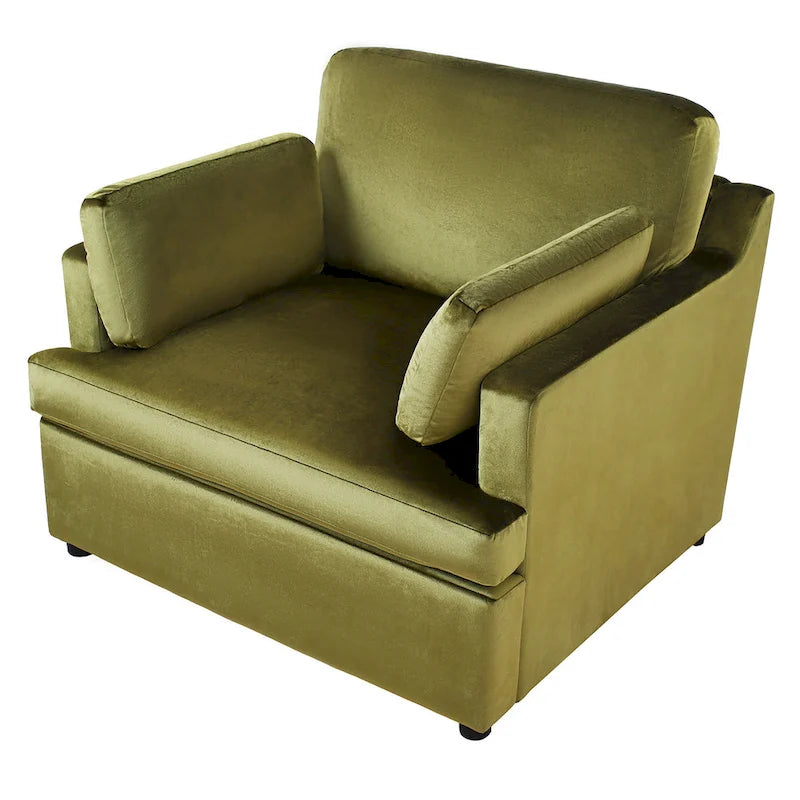 Green Modern 37" Accent Chair with Armrest Cushions for Living Room