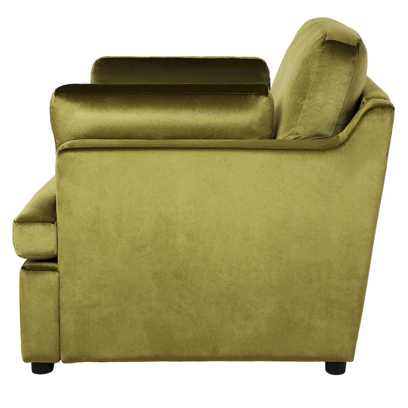Green Modern 37" Accent Chair with Armrest Cushions for Living Room
