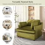 Green Modern 37" Accent Chair with Armrest Cushions for Living Room