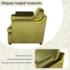 Green Modern 37" Accent Chair with Armrest Cushions for Living Room