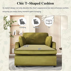 Green Modern 37" Accent Chair with Armrest Cushions for Living Room