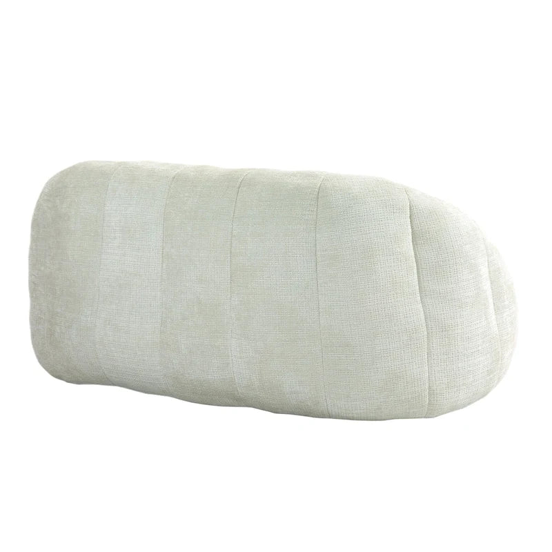 White 63.78" Chenille Lounge Chair with Foam Filling