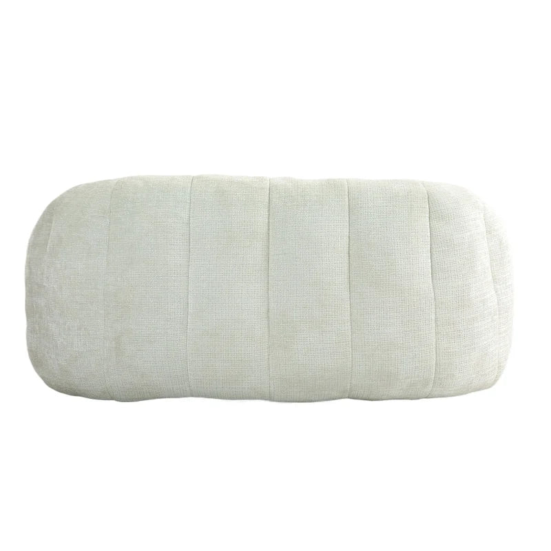 White 63.78" Chenille Lounge Chair with Foam Filling
