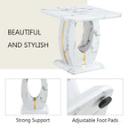 23.6" Modern Square Coffee Table with Gold Decorative Strips