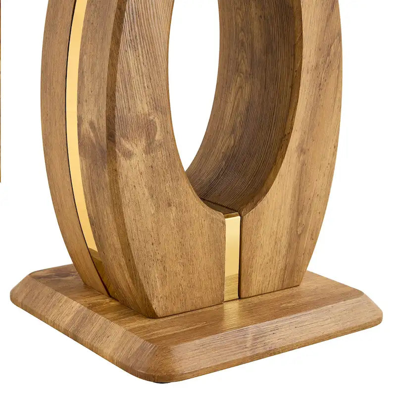 23.6" Modern Square Coffee Table with Gold Decorative Strips