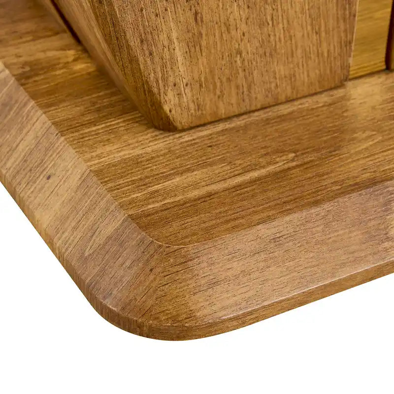 23.6" Modern Square Coffee Table with Gold Decorative Strips