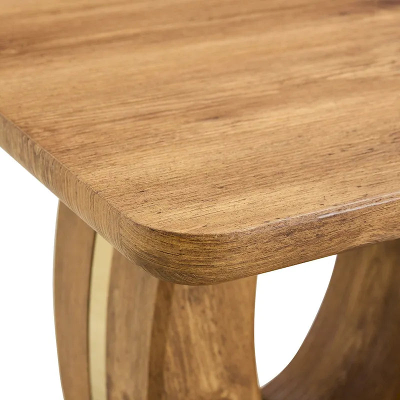23.6" Modern Square Coffee Table with Gold Decorative Strips