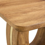 23.6" Modern Square Coffee Table with Gold Decorative Strips
