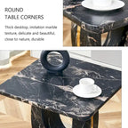 23.6" Modern Square Coffee Table with Gold Decorative Strips