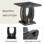 23.6" Modern Square Coffee Table with Gold Decorative Strips