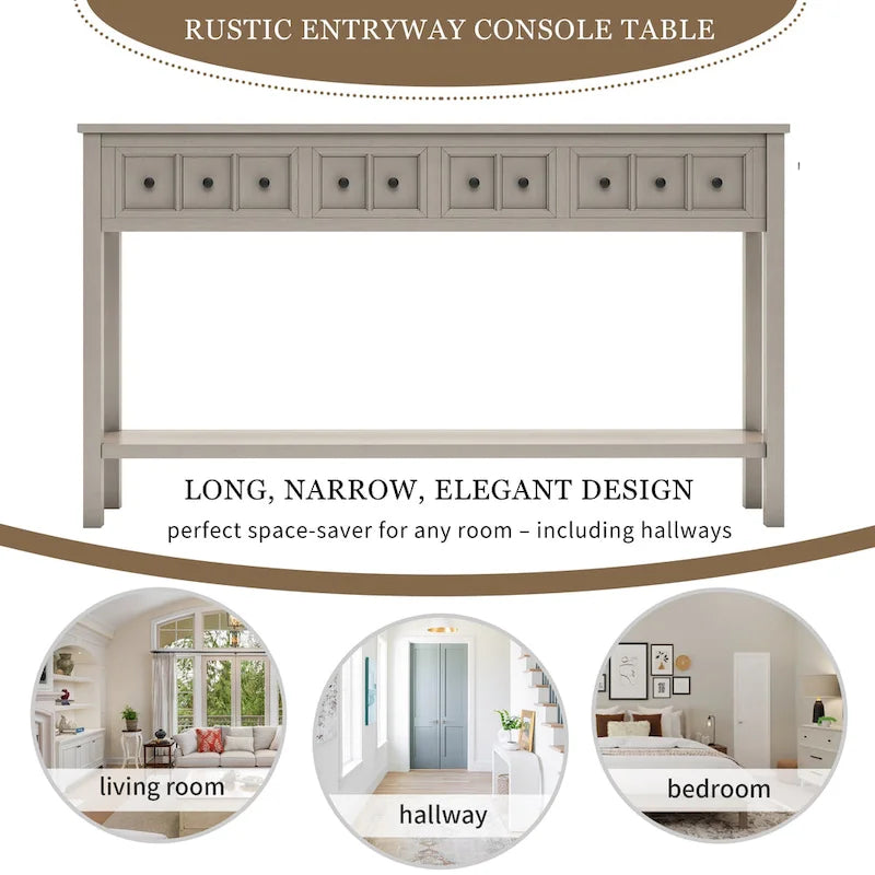 Rustic Entryway Console Table