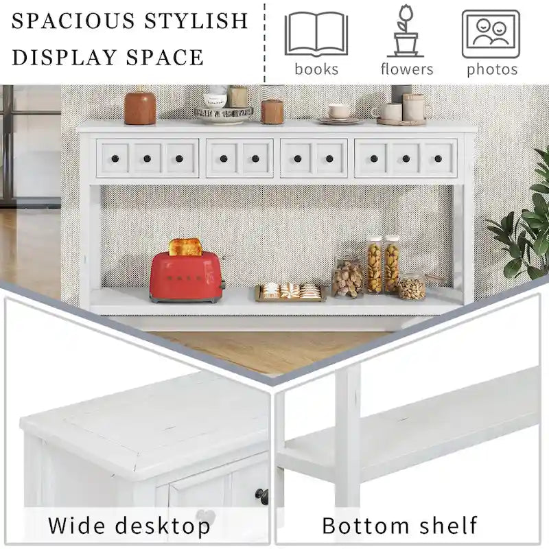 4-Drawer Entryway Console Table