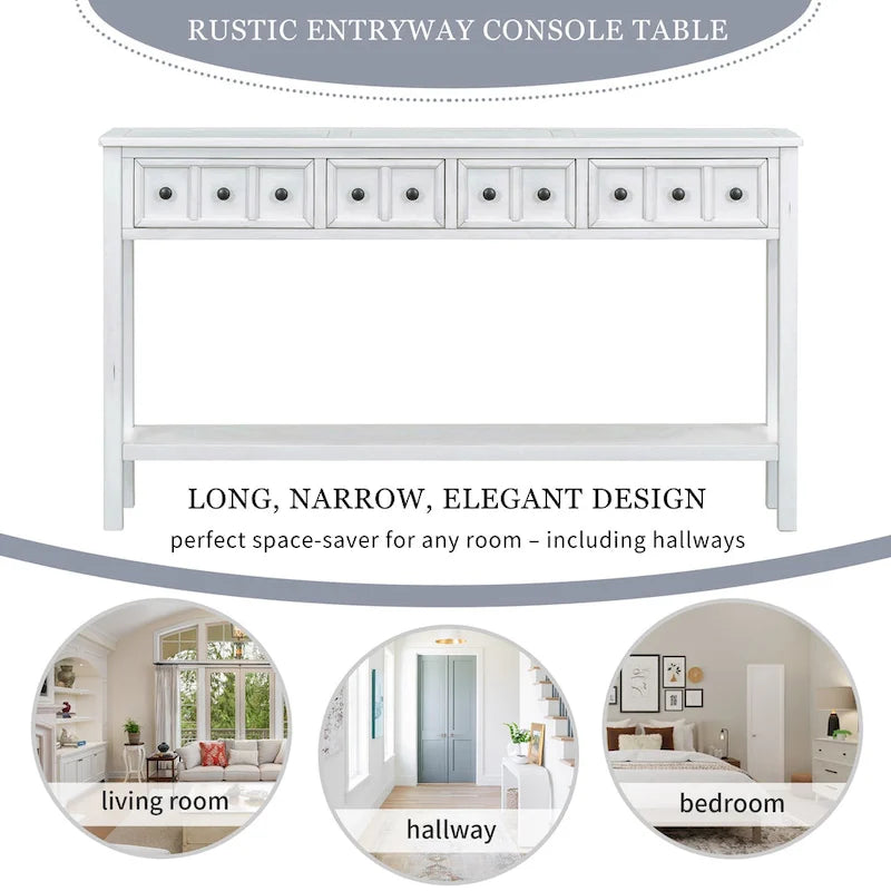 4-Drawer Entryway Console Table