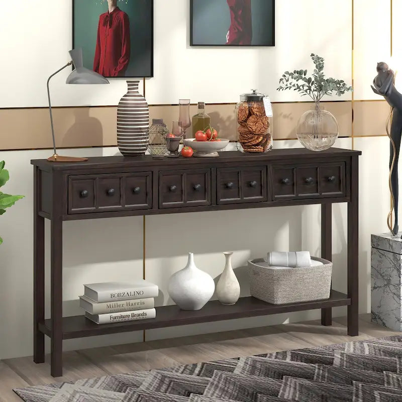 4-Drawer Entryway Console Table