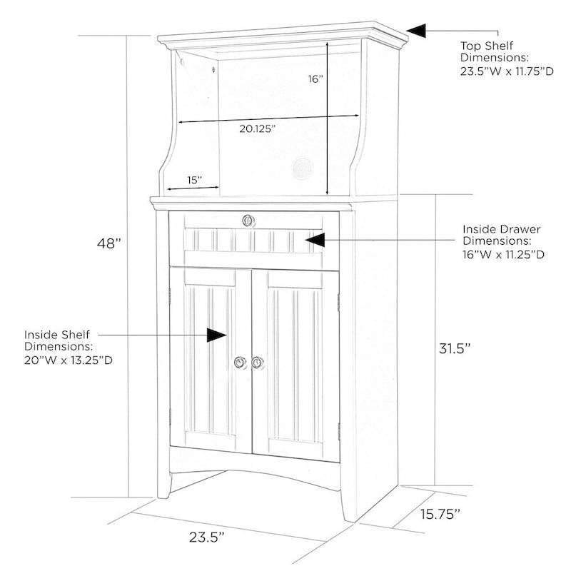 Microwave/Coffee Maker Utility Cabinet