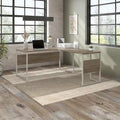 60W x 30D L Shaped Table Desk with Metal Legs