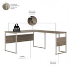 60W x 30D L Shaped Table Desk with Metal Legs