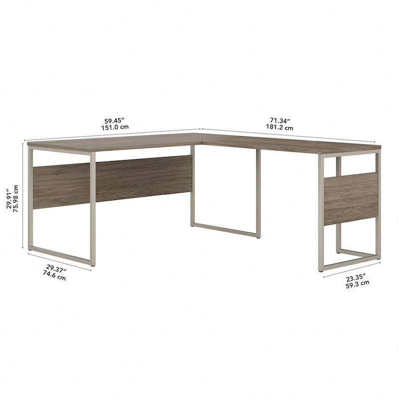 60W x 30D L Shaped Table Desk with Metal Legs
