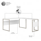 60W x 30D L Shaped Table Desk with Metal Legs