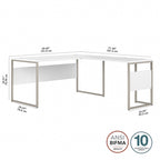 60W x 30D L Shaped Table Desk with Metal Legs