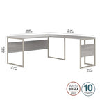 60W x 30D L Shaped Table Desk with Metal Legs