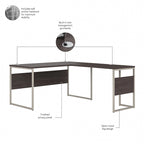 60W x 30D L Shaped Table Desk with Metal Legs