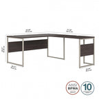 60W x 30D L Shaped Table Desk with Metal Legs