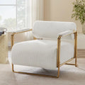 31 Wide Futuristic Velvet Armchair with Glossy Gold Frame & Cylindrical Backrest