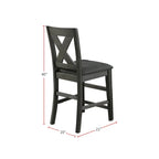 Counter Height Chairs with X-Cross Back, Dark Grey