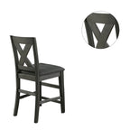 Counter Height Chairs with X-Cross Back, Dark Grey